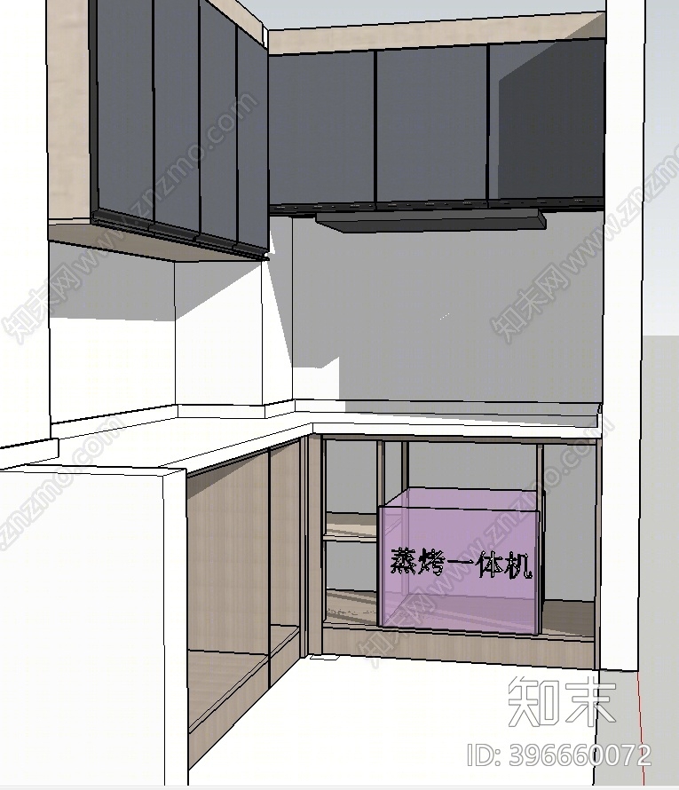 中式家居开放厨房SU模型下载【ID:396660072】