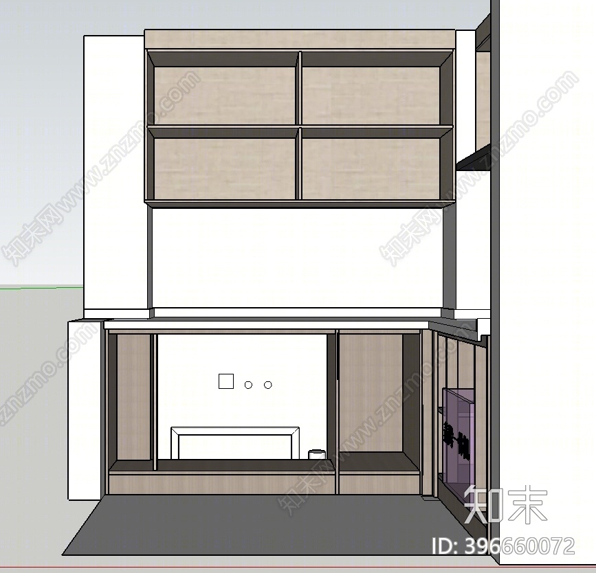 中式家居开放厨房SU模型下载【ID:396660072】