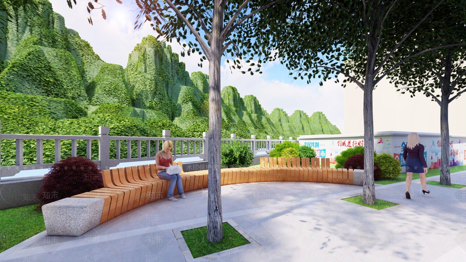 现代景观座椅SU模型下载【ID:196661389】