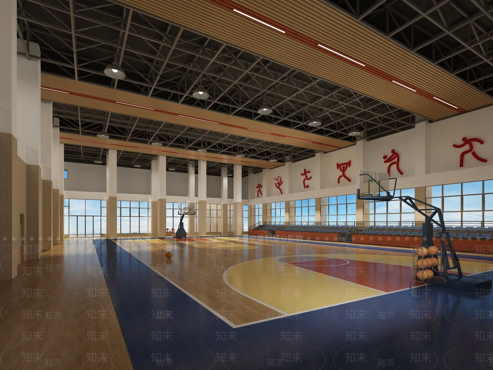 现代篮球场3D模型下载【ID:396668890】