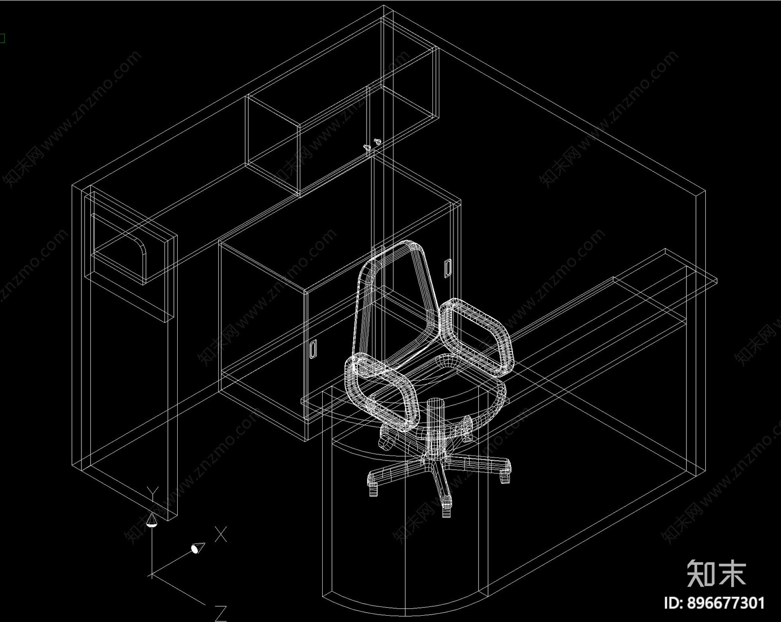 单人办公桌椅施工图下载【ID:896677301】