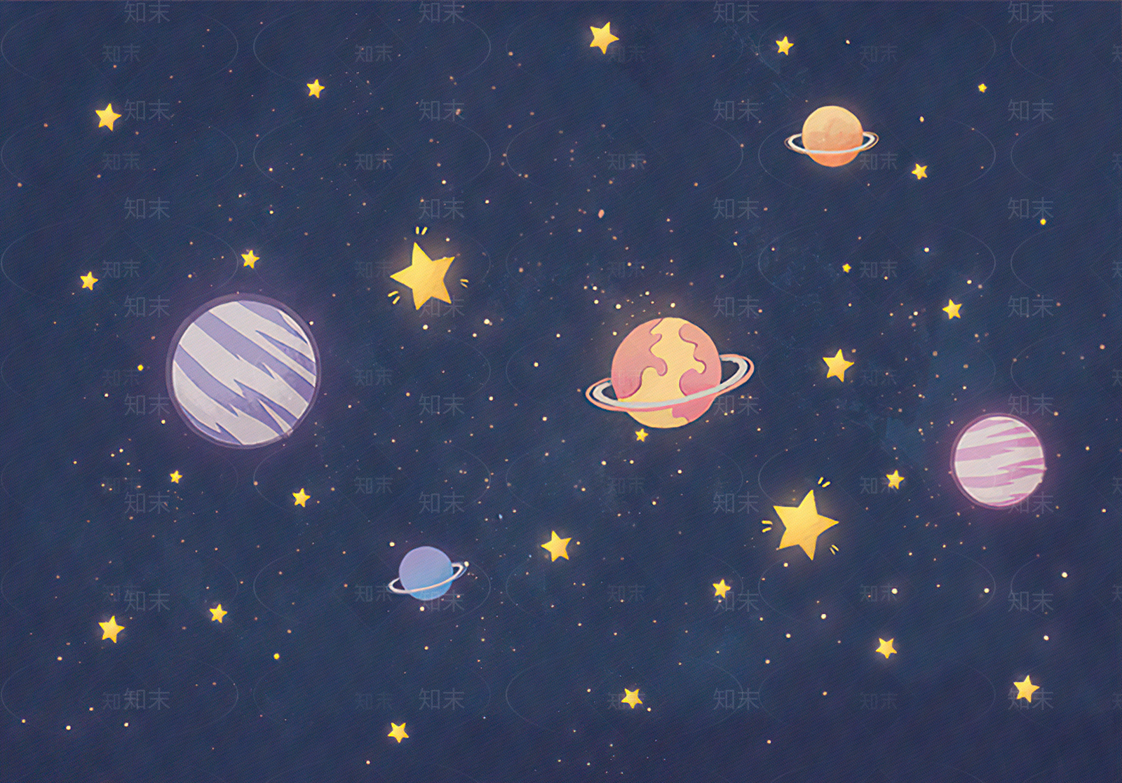 儿童太空卡通壁纸贴图下载【ID:996677731】