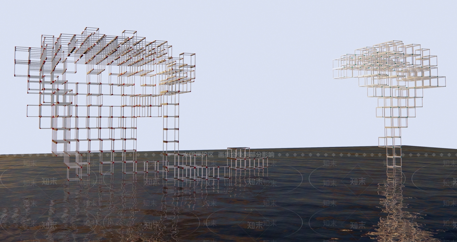 现代方形雕塑小品SU模型下载【ID:396680397】