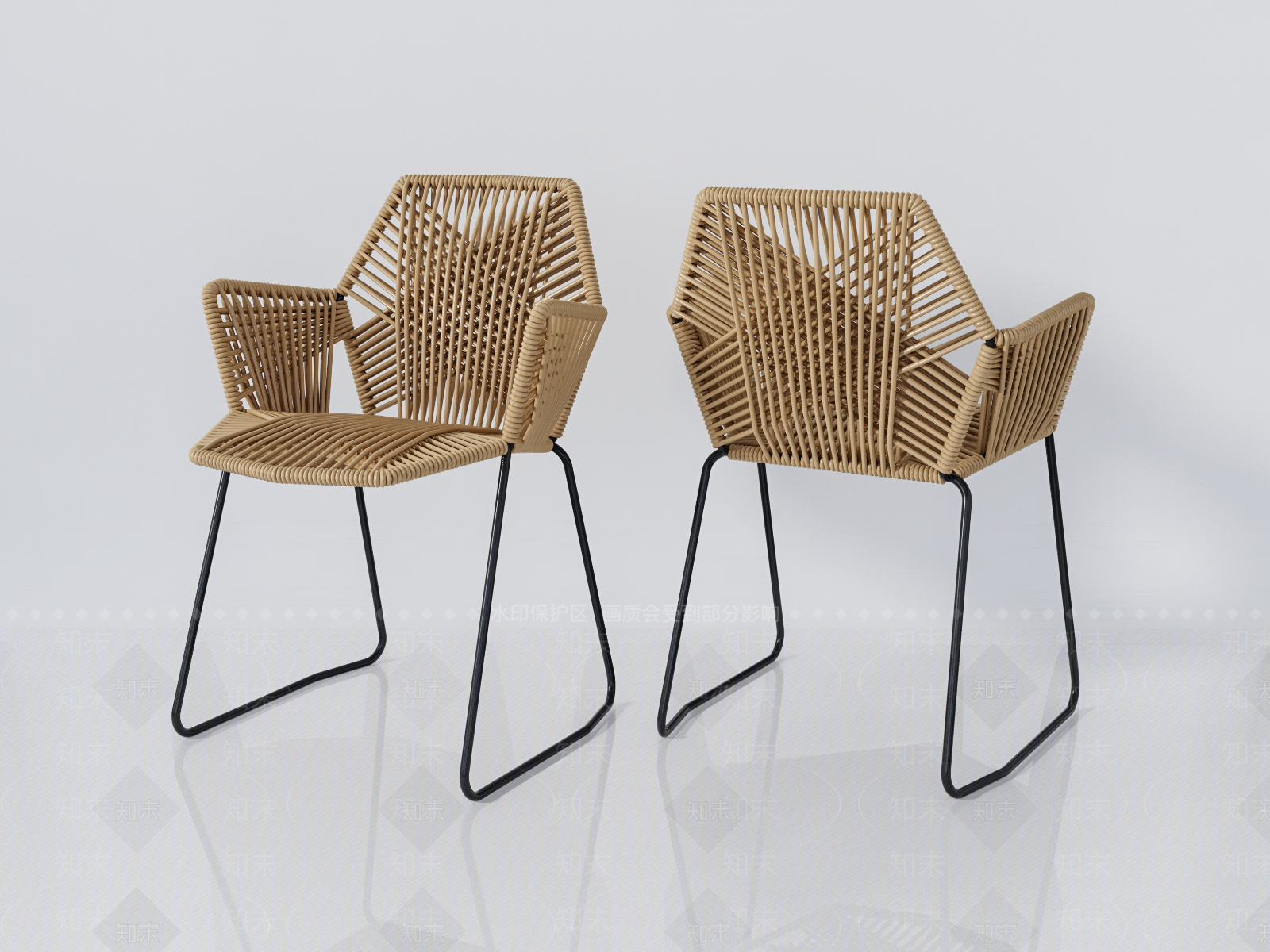 现代户外藤椅SU模型下载【ID:196690341】