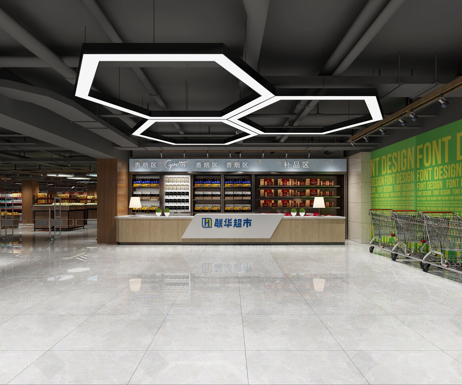 工业风超市3D模型下载【ID:596693341】