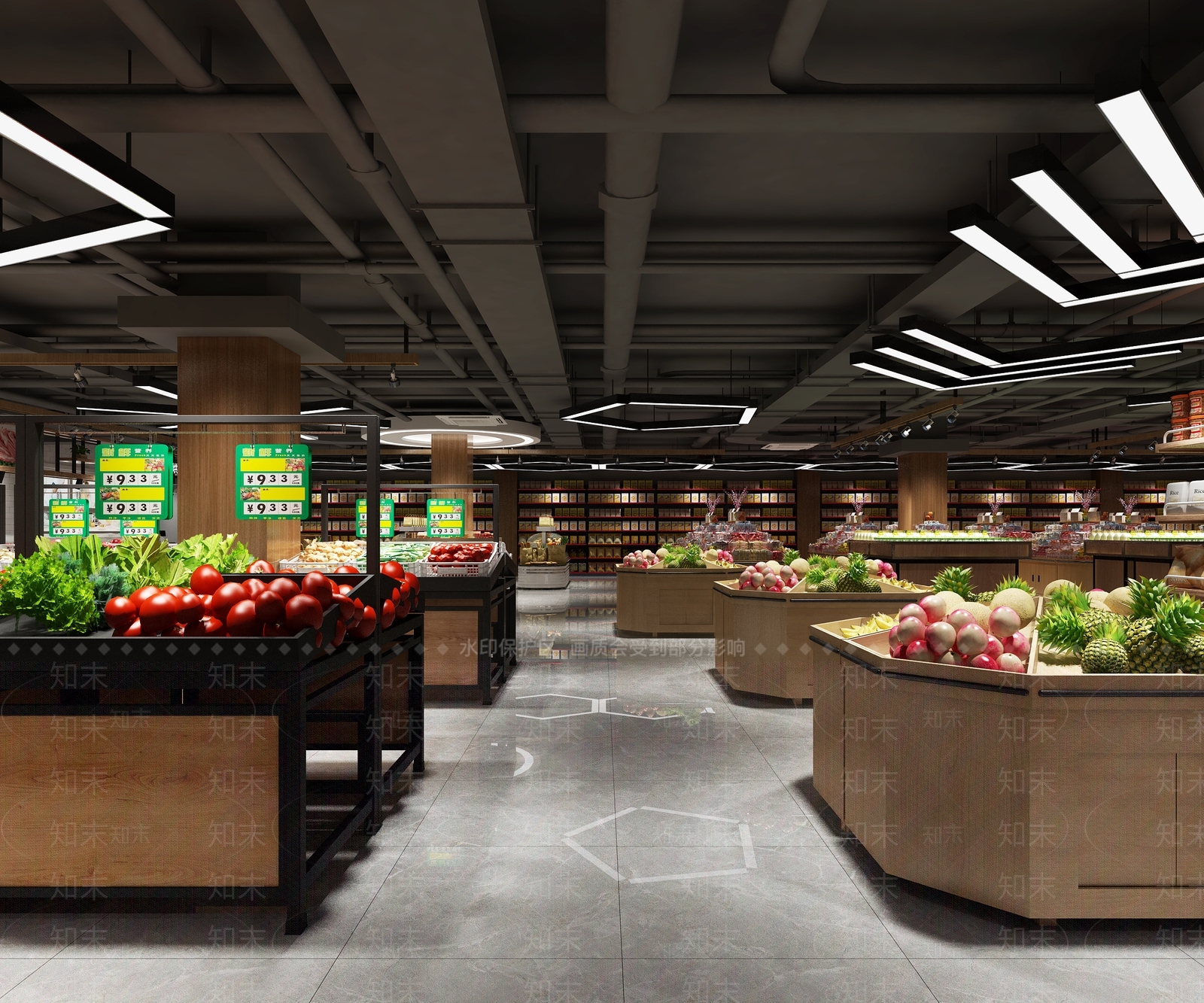 工业风超市3D模型下载【ID:596693341】