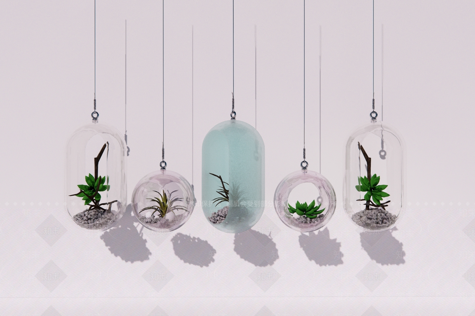 现代绿植盆栽SU模型下载【ID:196696854】