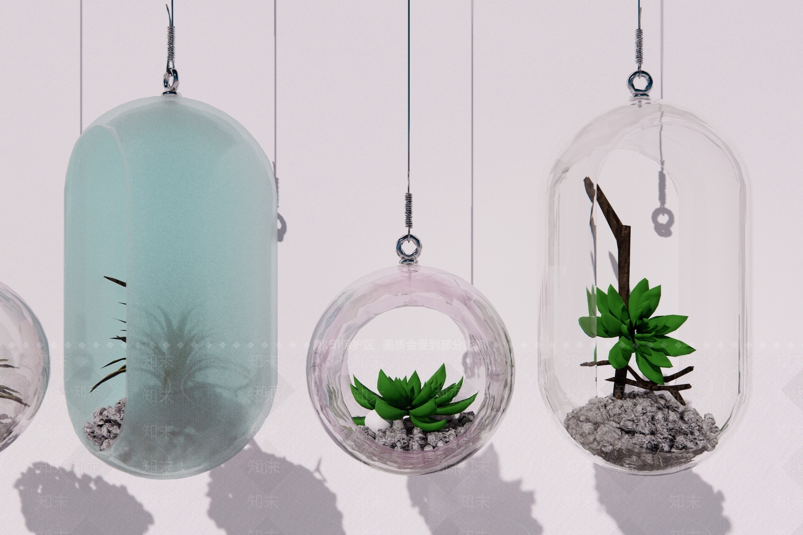 现代绿植盆栽SU模型下载【ID:196696854】