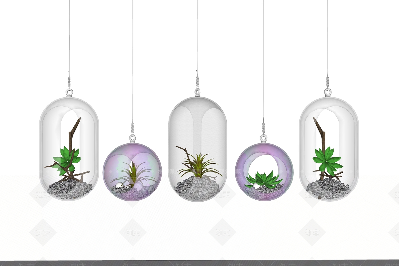 现代绿植盆栽SU模型下载【ID:196696854】