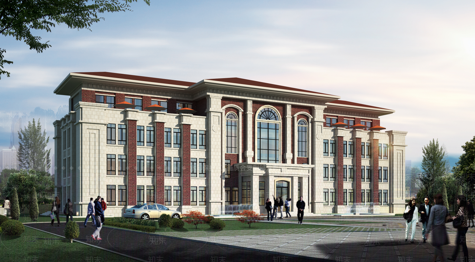 欧式多层办公楼SU模型下载【ID:396703747】