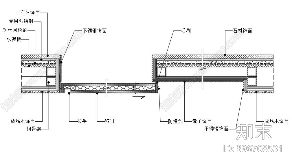 移门节点图施工图下载【ID:396708531】