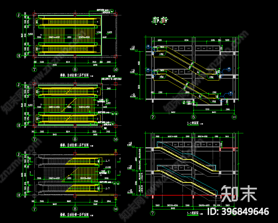 自动扶梯cad施工图下载【ID:396849646】