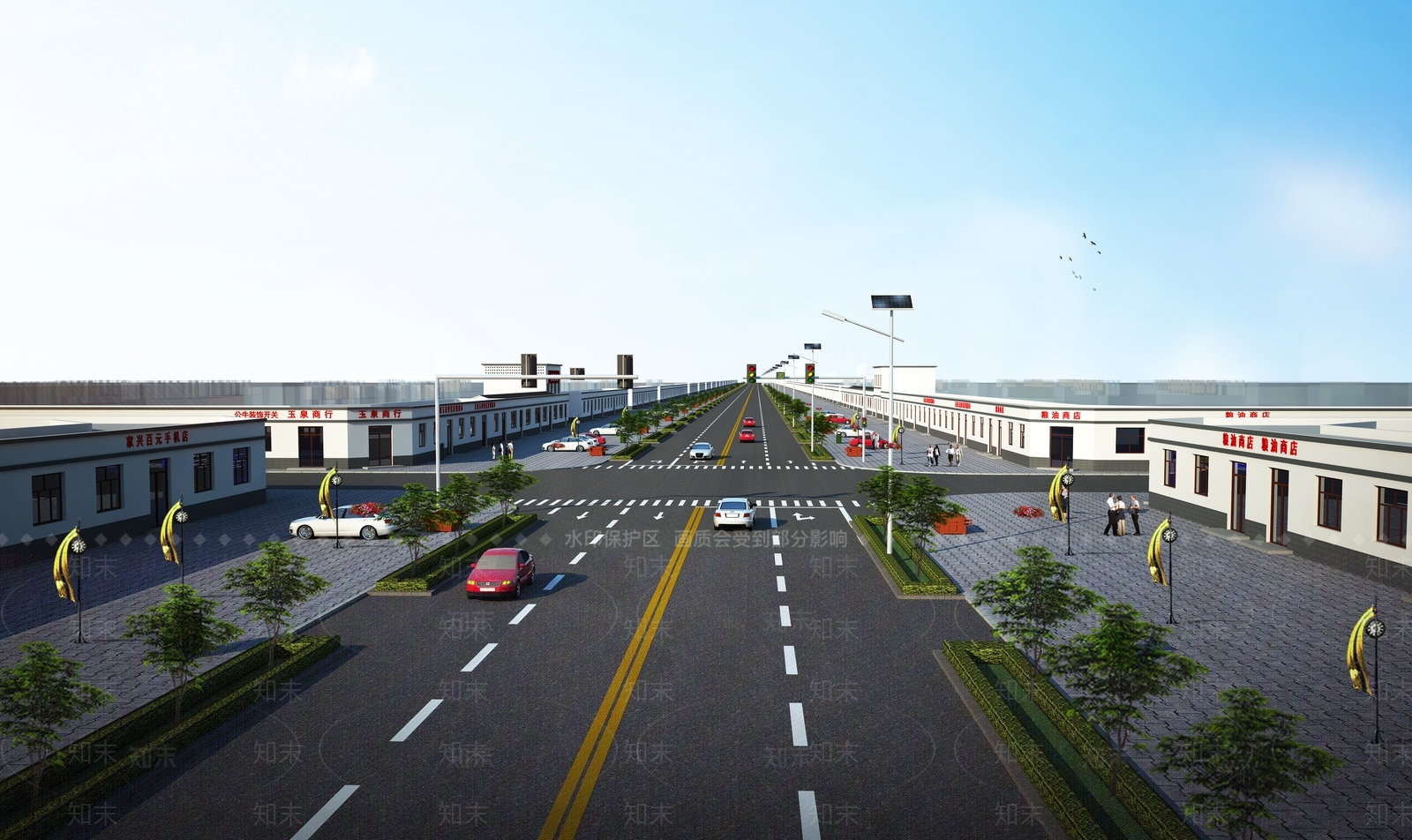 新中式道路SU模型下载【ID:996873702】