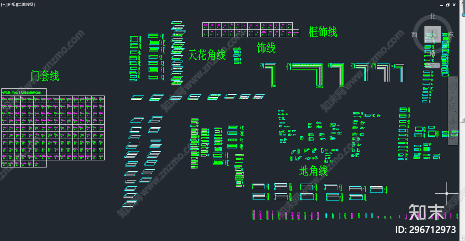 各种花线素材施工图下载【ID:296712973】