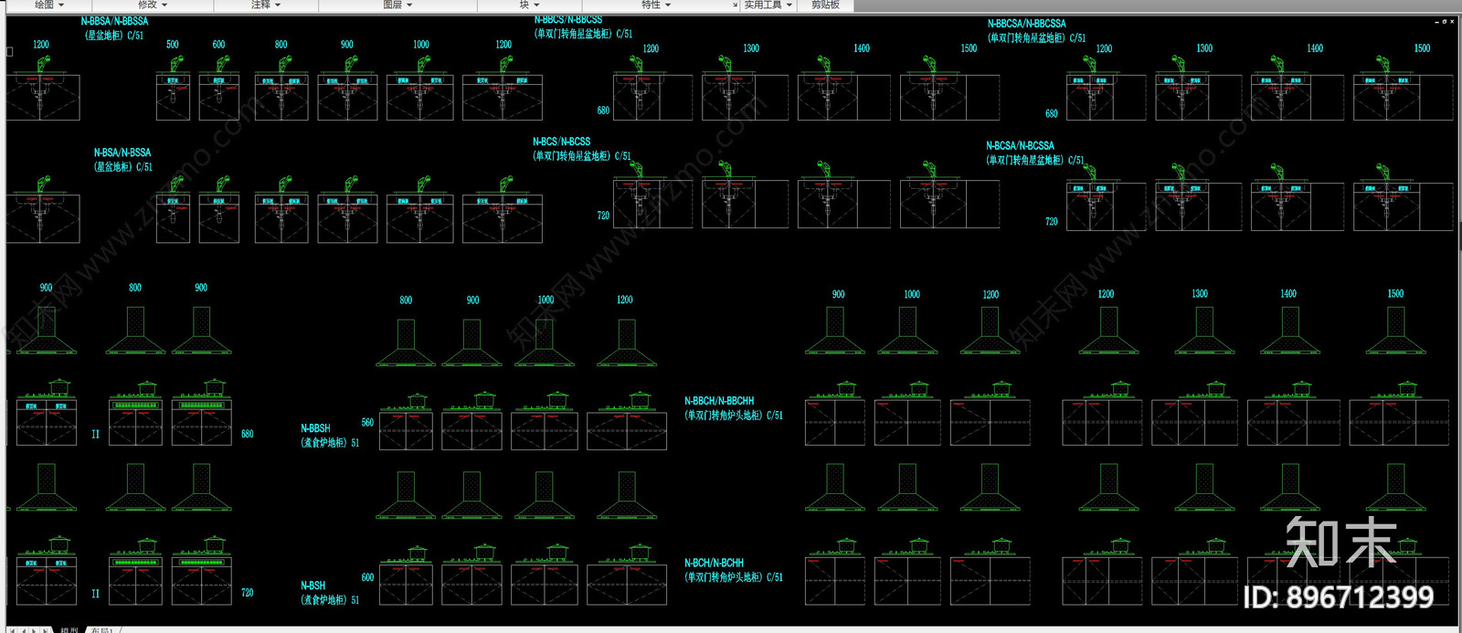 橱柜施工图下载【ID:896712399】