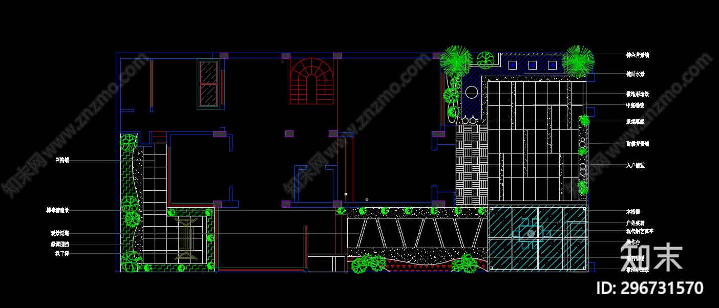 庭院平面图设计cad施工图下载【ID:296731570】