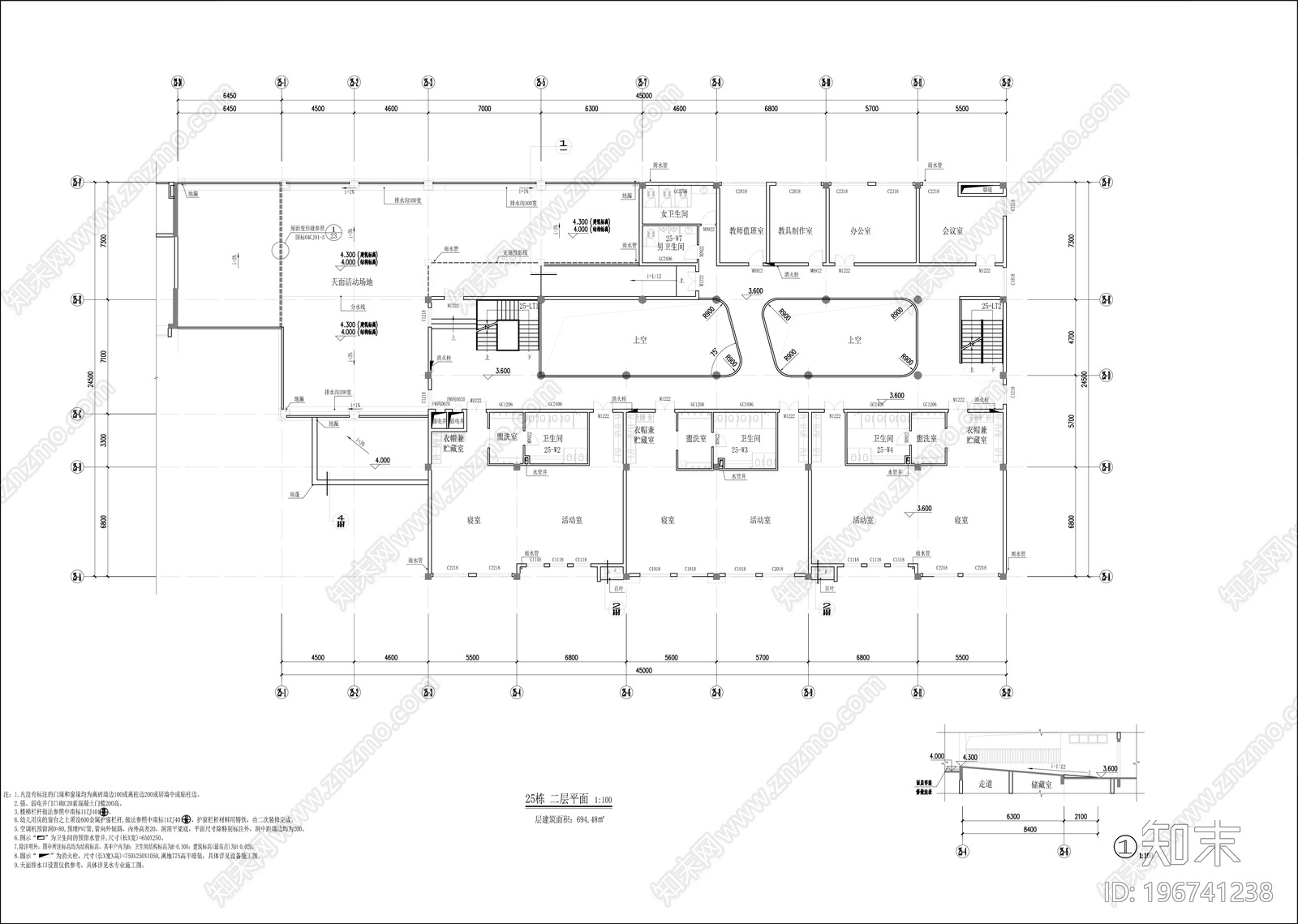 幼儿园cad施工图下载【ID:196741238】