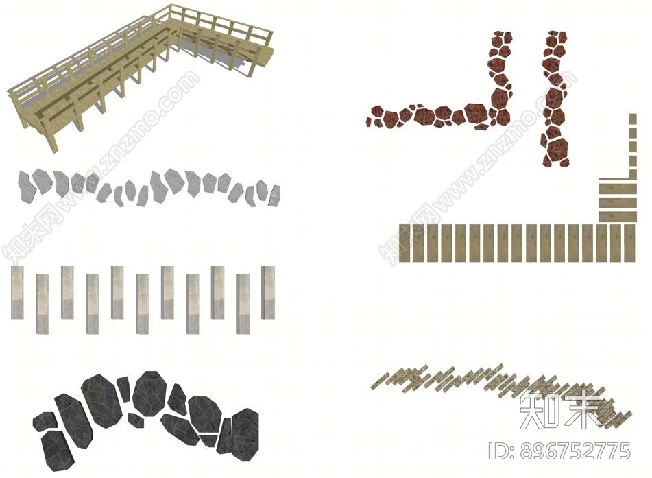 现代石头小路SU模型下载【ID:896752775】