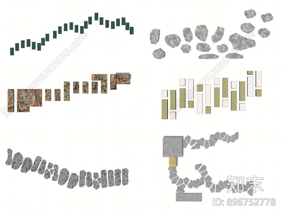 现代石头小路SU模型下载【ID:896752778】