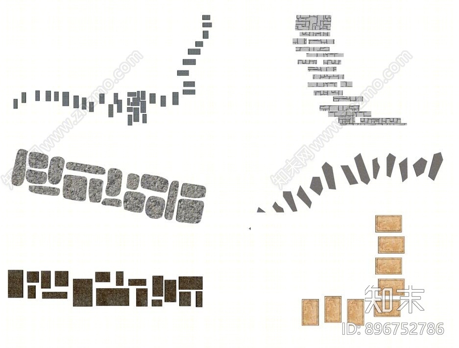 现代石头小路SU模型下载【ID:896752786】