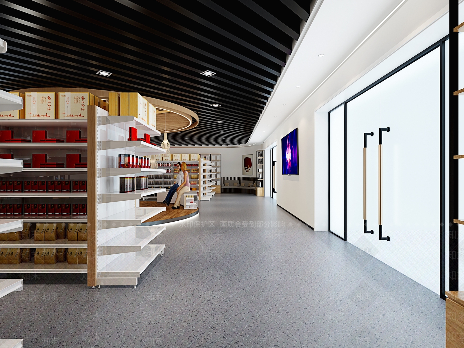 现代烟酒店3D模型下载【ID:596789361】