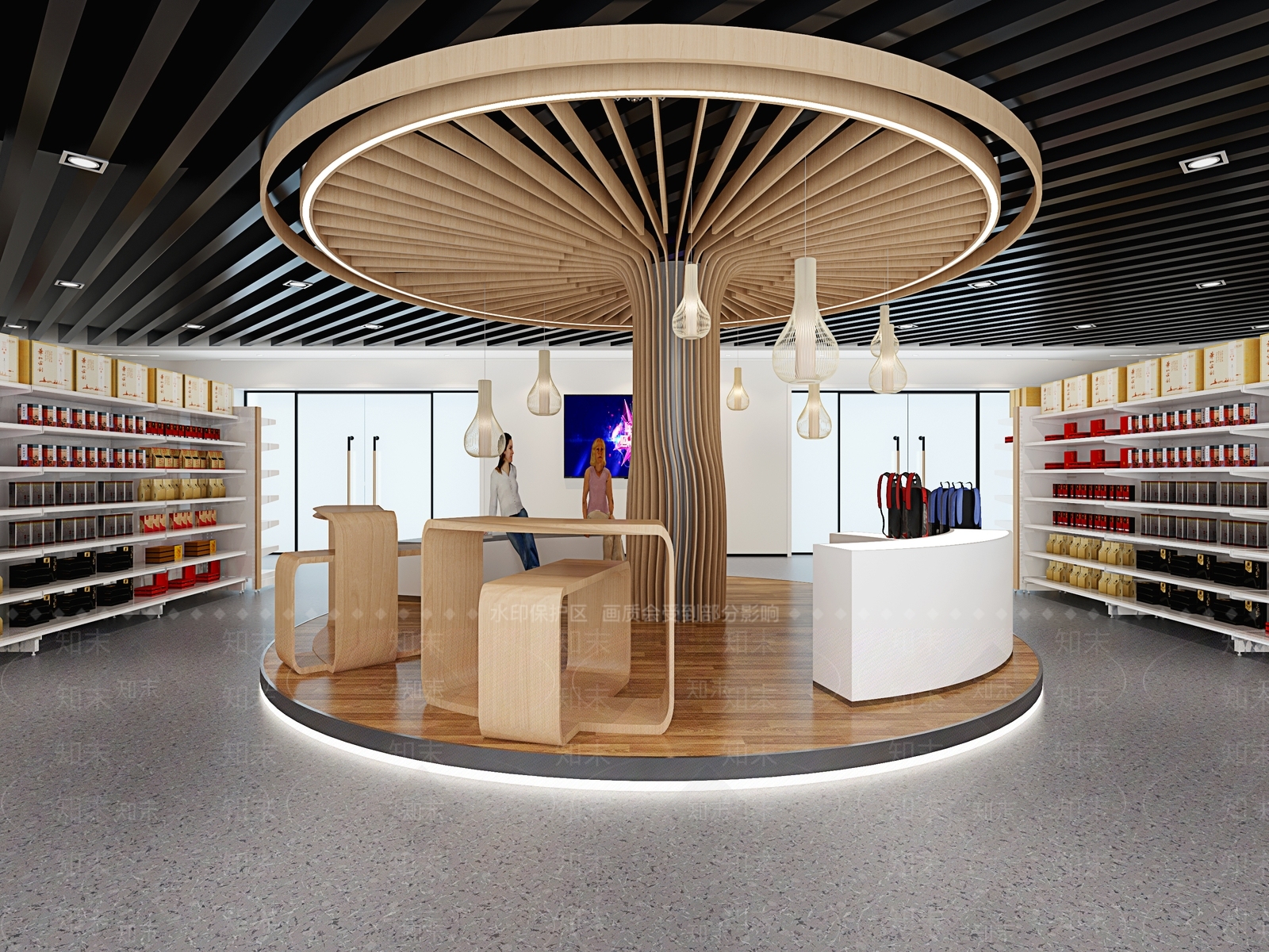 现代烟酒店3D模型下载【ID:596789361】