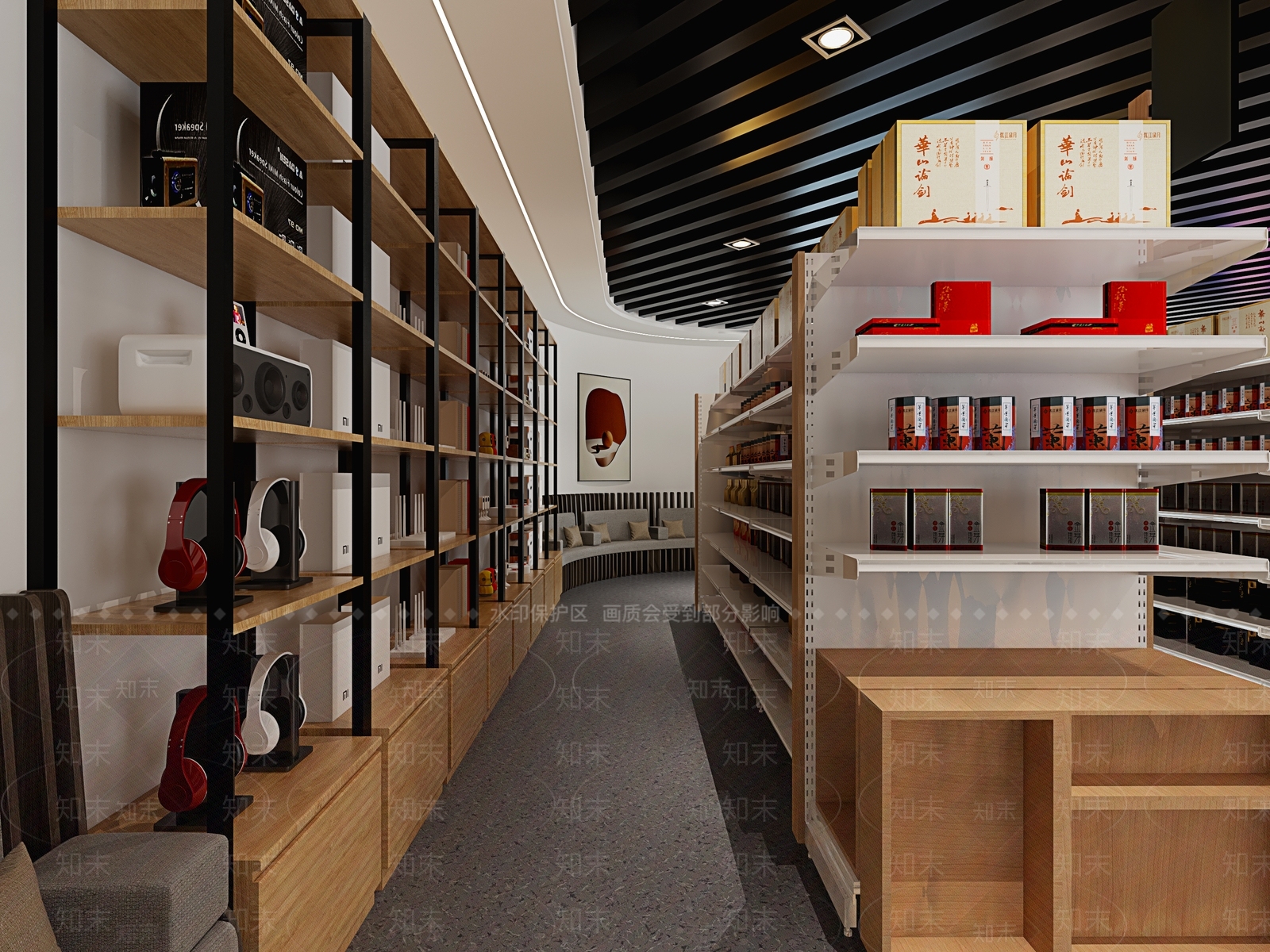 现代烟酒店3D模型下载【ID:596789361】