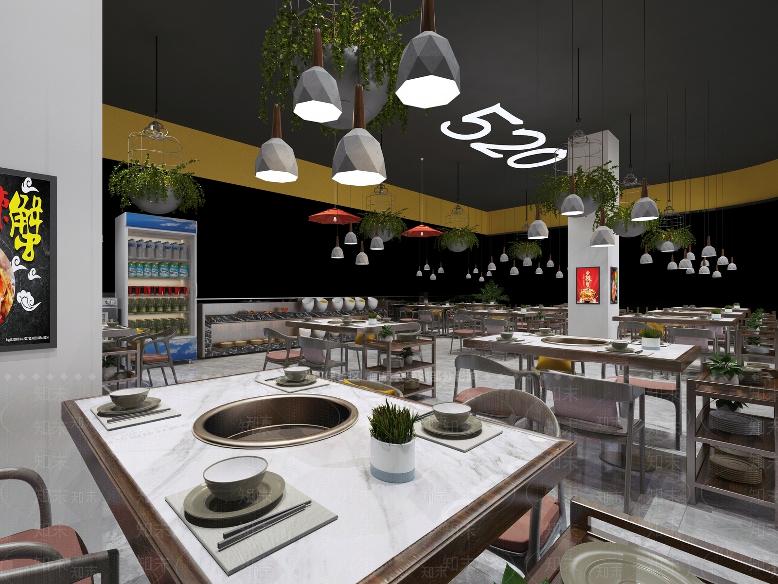 现代火锅店3D模型下载【ID:396828258】
