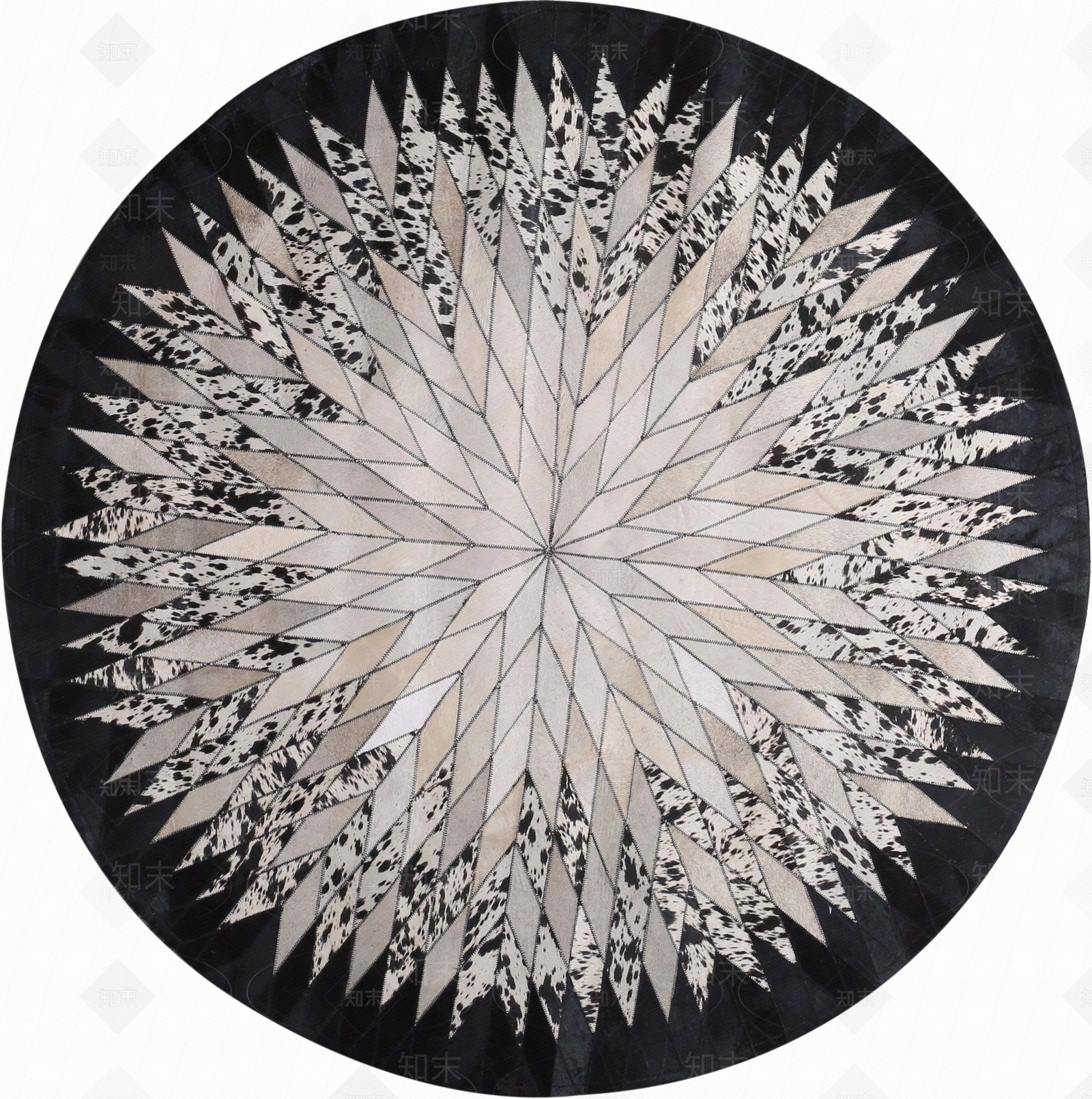 现代牛皮圆毯贴图下载【ID:996837092】