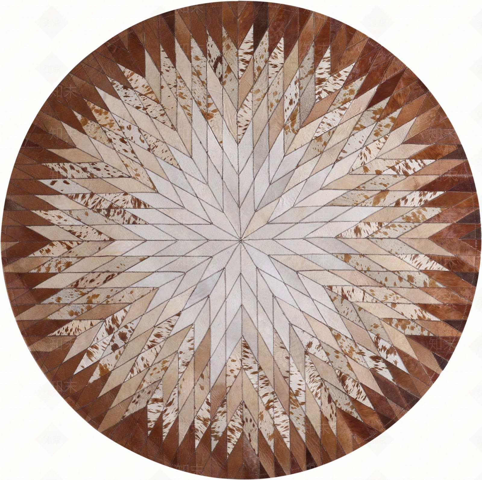 现代牛皮圆毯贴图下载【ID:996837096】