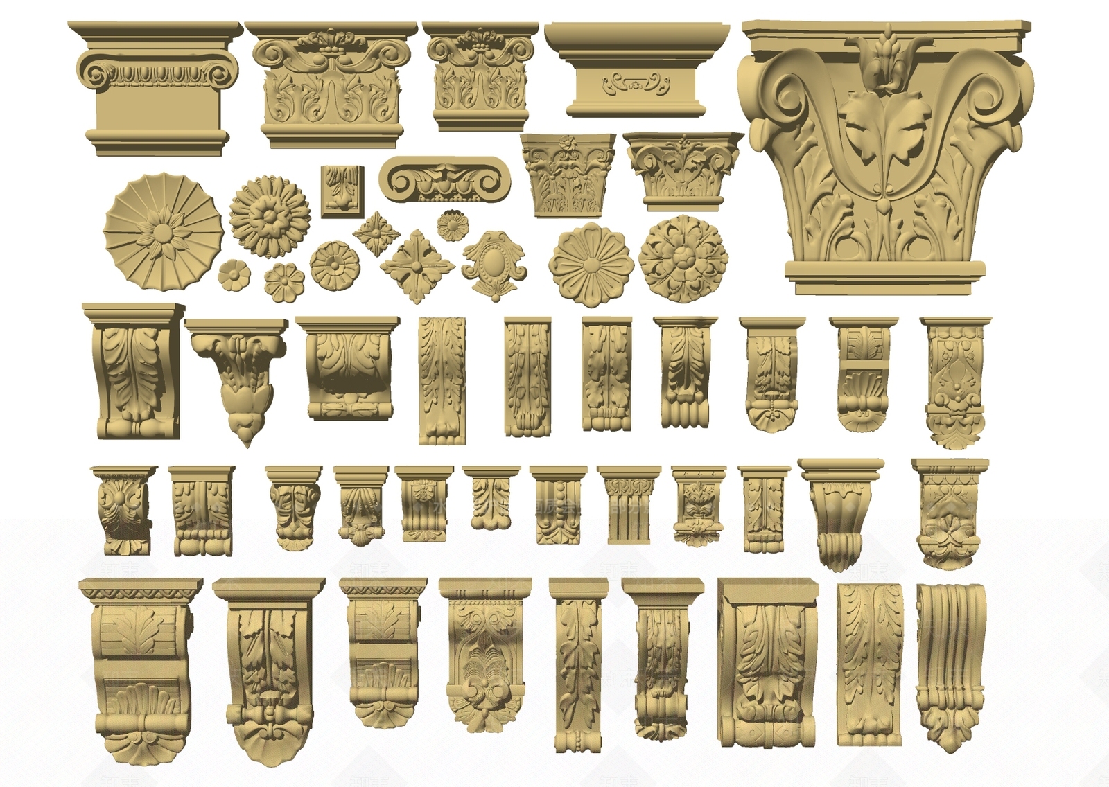 欧式罗马柱头SU模型下载【ID:396849802】
