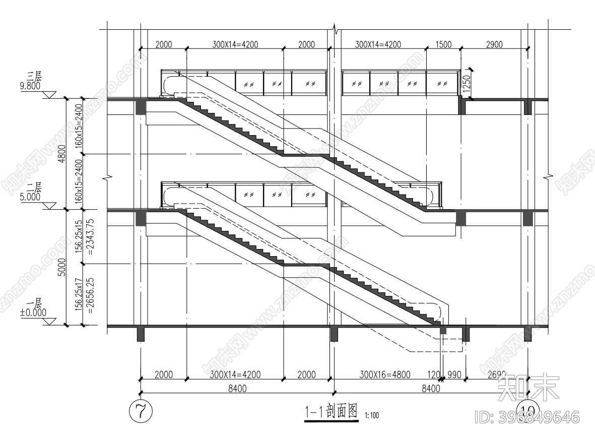 自动扶梯cad施工图下载【ID:396849646】