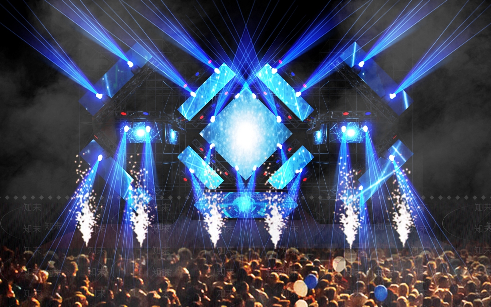 现代舞台灯光3D模型下载【ID:696862074】