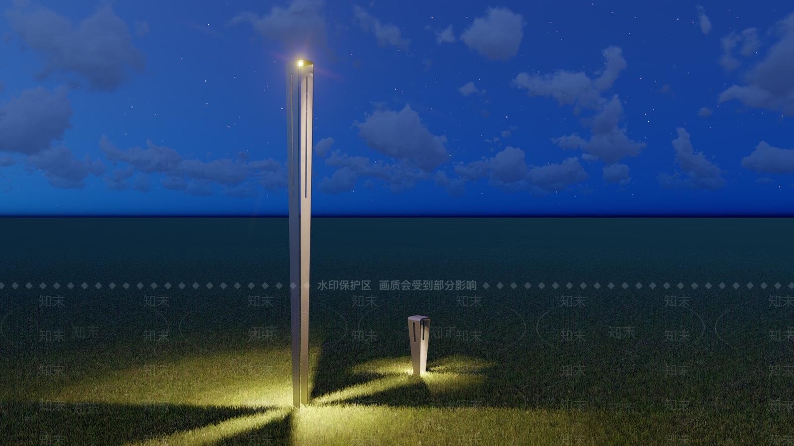 现代景观灯SU模型下载【ID:396864651】