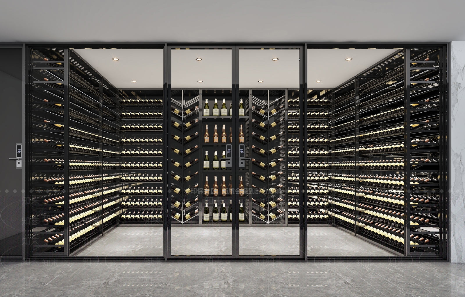 现代品酒室酒窖3D模型下载【ID:996877348】