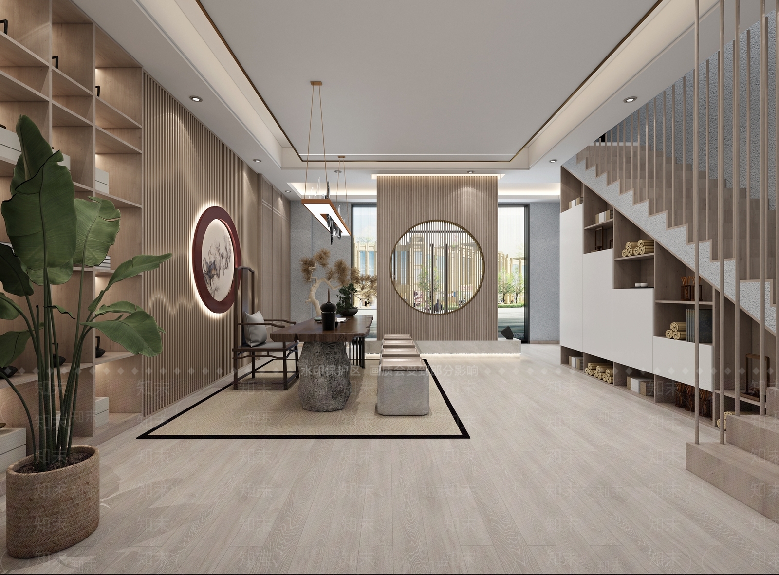 新中式茶室3D模型下载【ID:496878162】