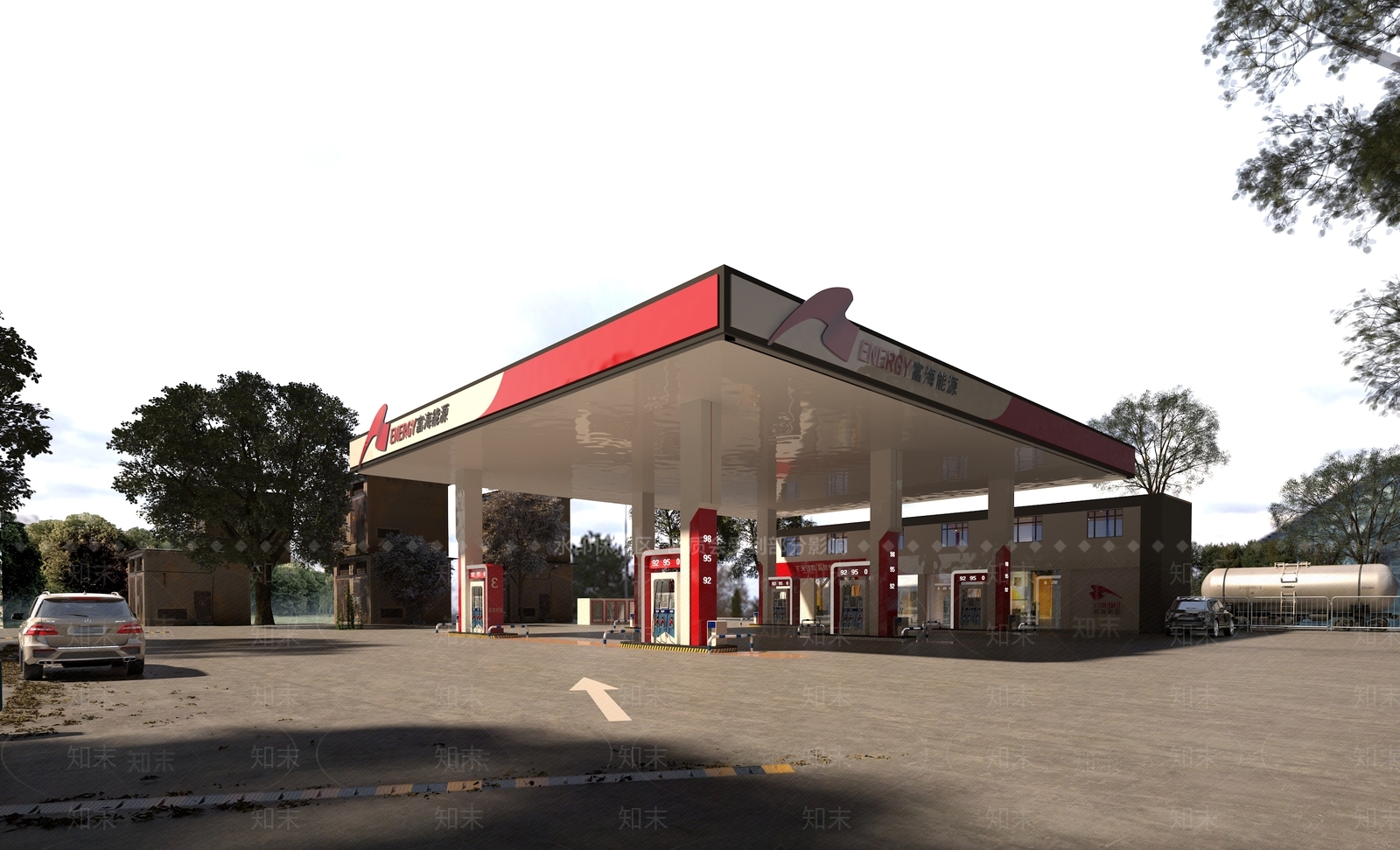 现代加油站3D模型下载【ID:496884122】