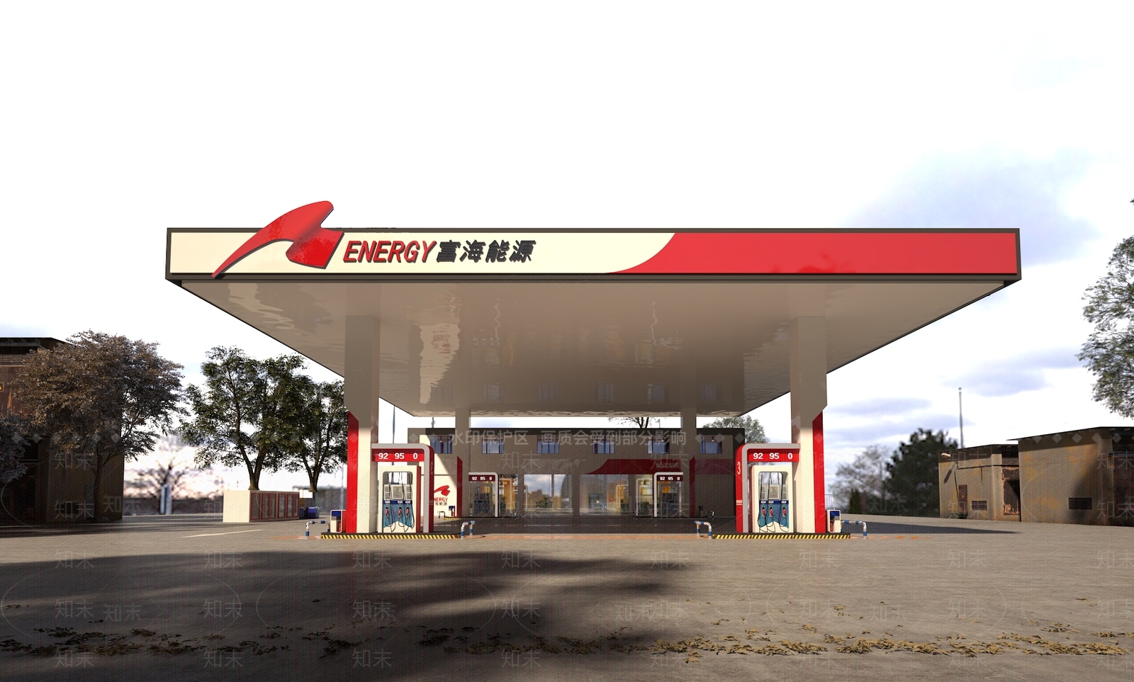 现代加油站3D模型下载【ID:496884122】