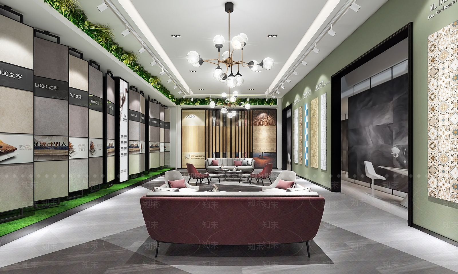 现代陶瓷展厅3D模型下载【ID:596887451】