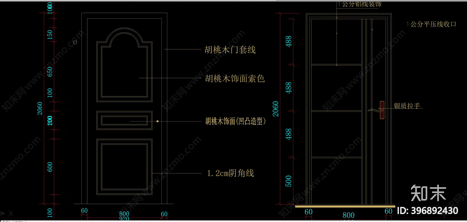 平开门cad施工图下载【ID:396892430】