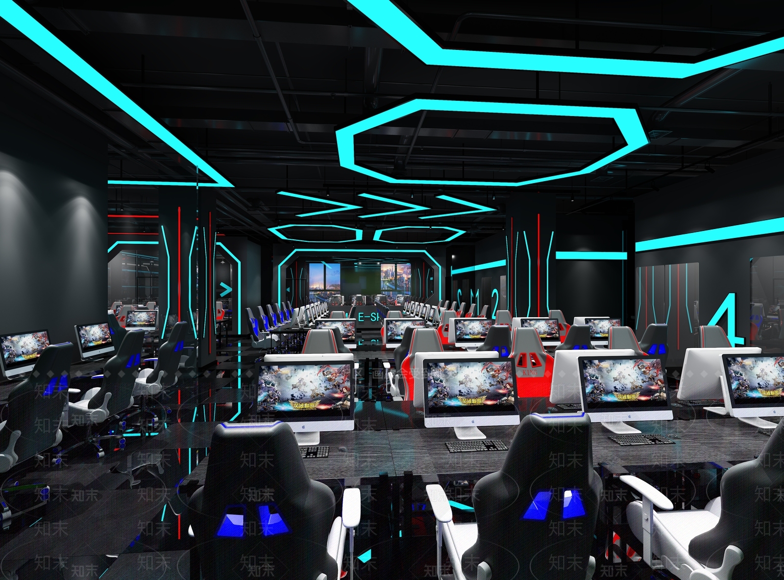 现代网吧网咖3D模型下载【ID:996893263】