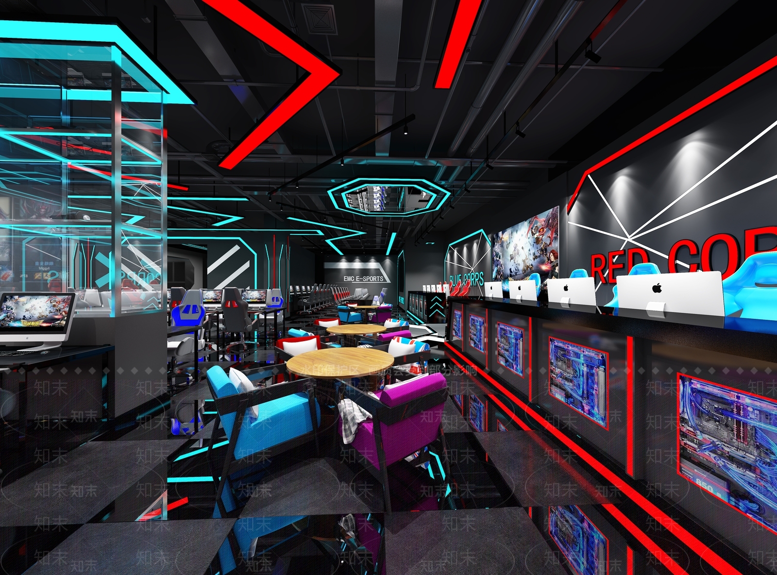 现代网吧网咖3D模型下载【ID:996893263】
