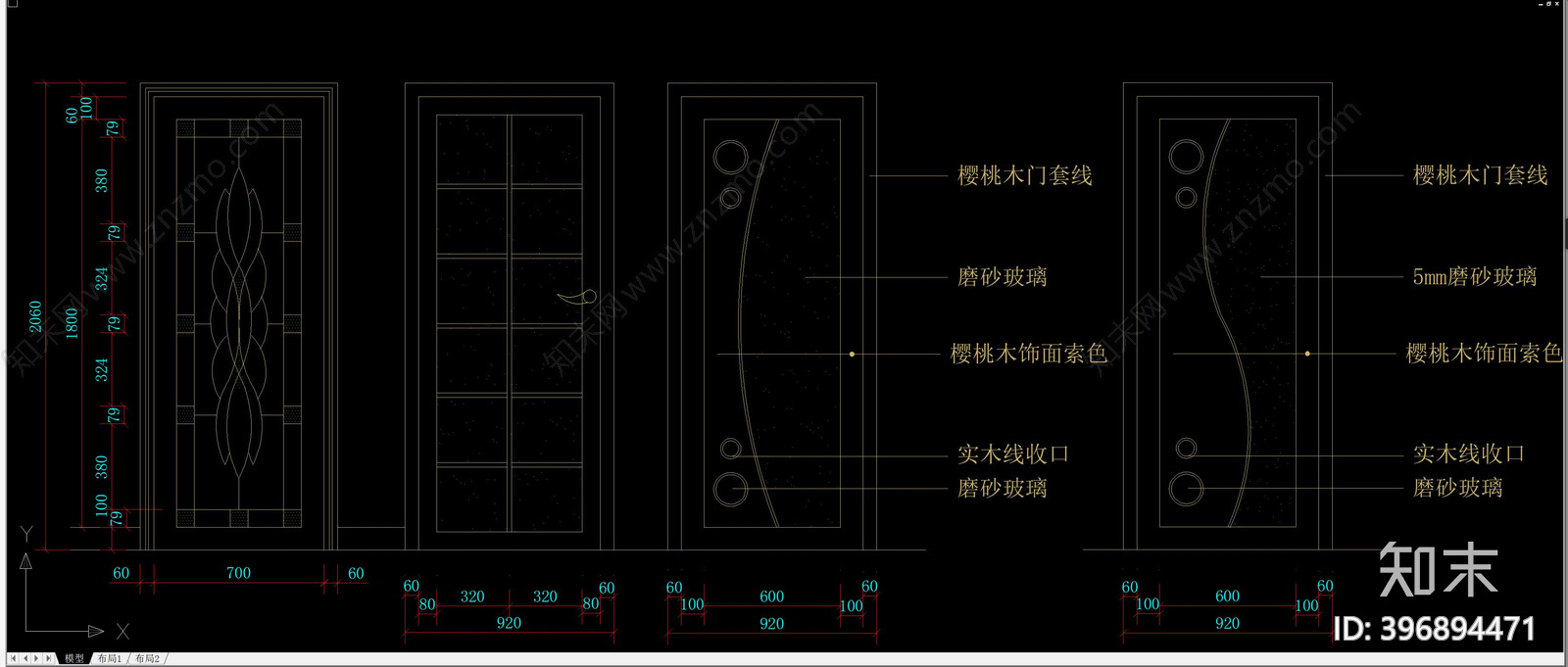 推拉门cad施工图下载【ID:396894471】