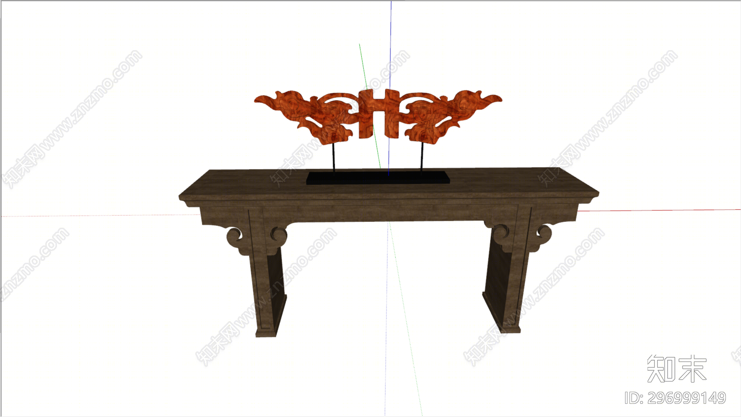 中式玄关桌SU模型下载【ID:296999149】
