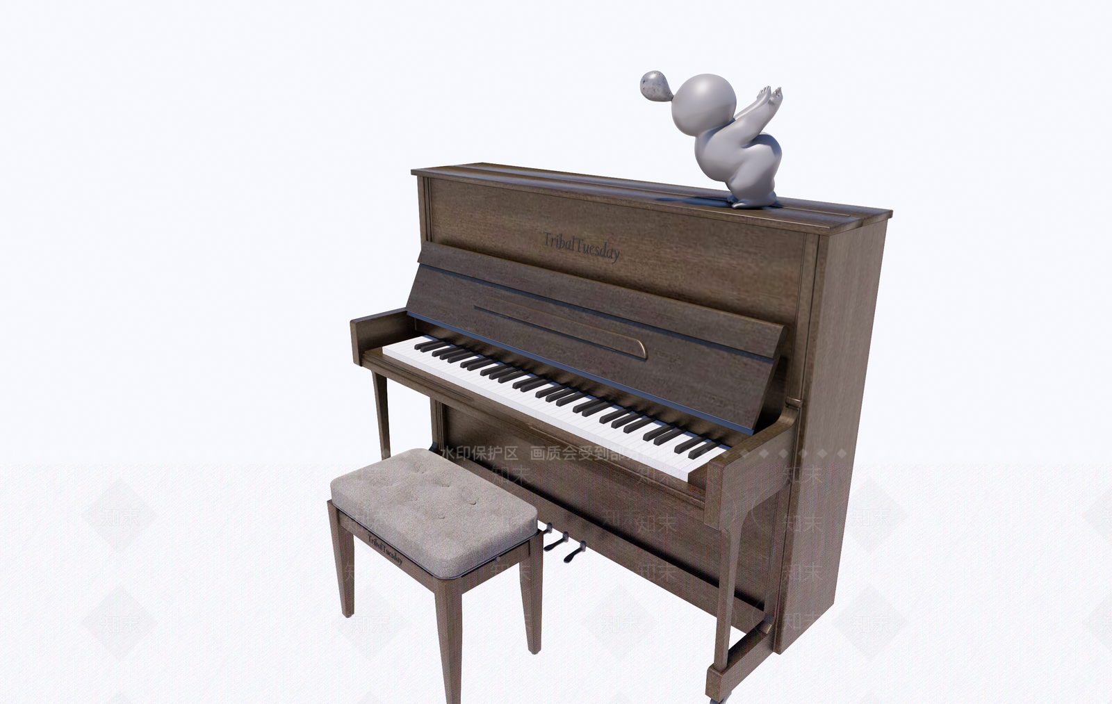 古典钢琴SU模型下载【ID:696919196】