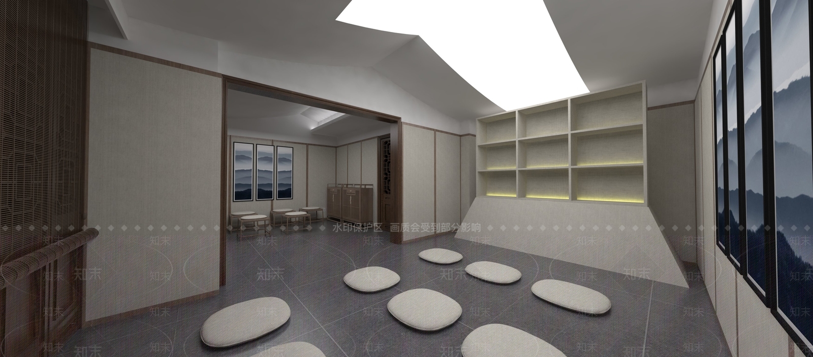 新中式茶室SU模型下载【ID:996927886】