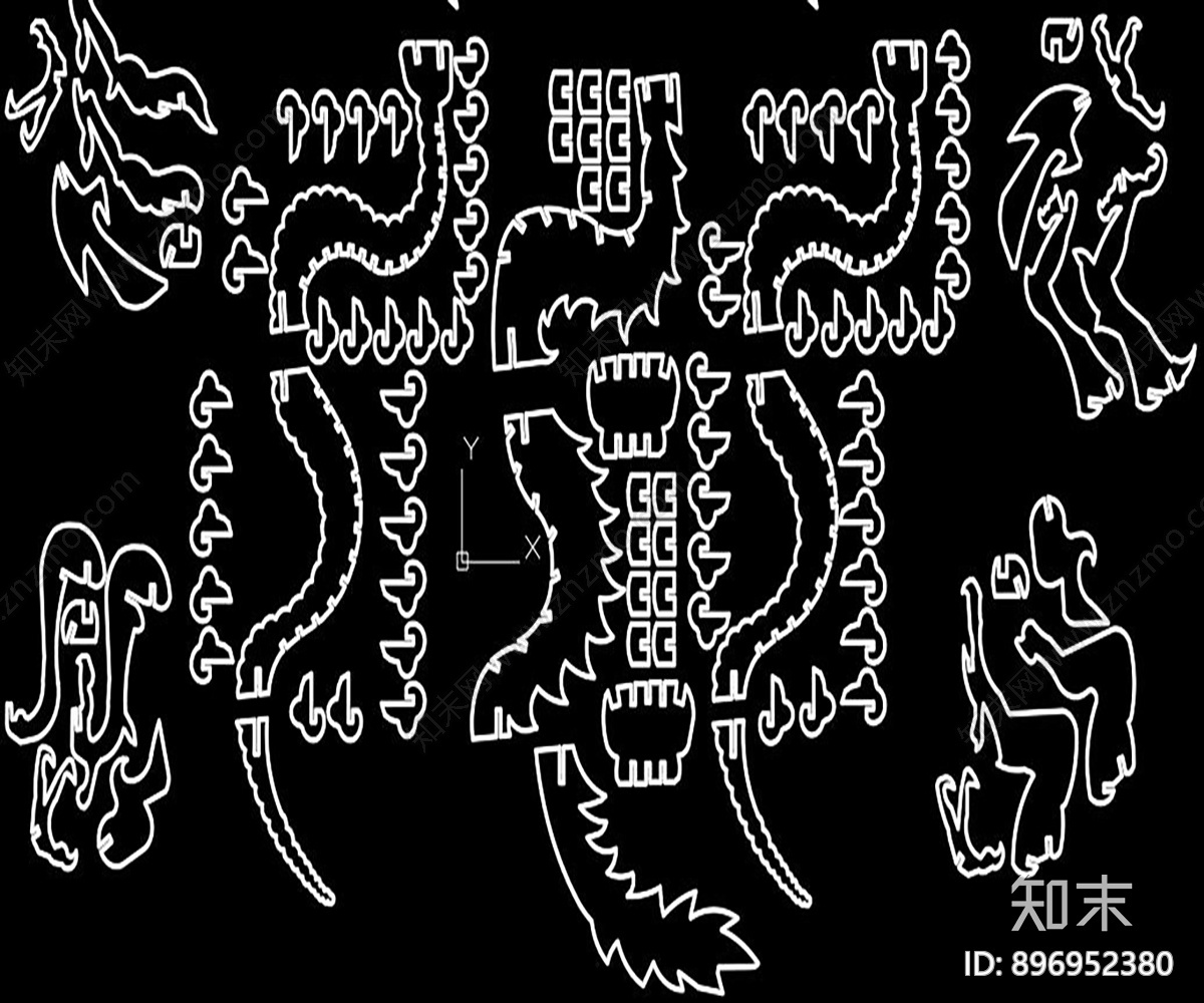 生肖龙拼插施工图下载【ID:896952380】