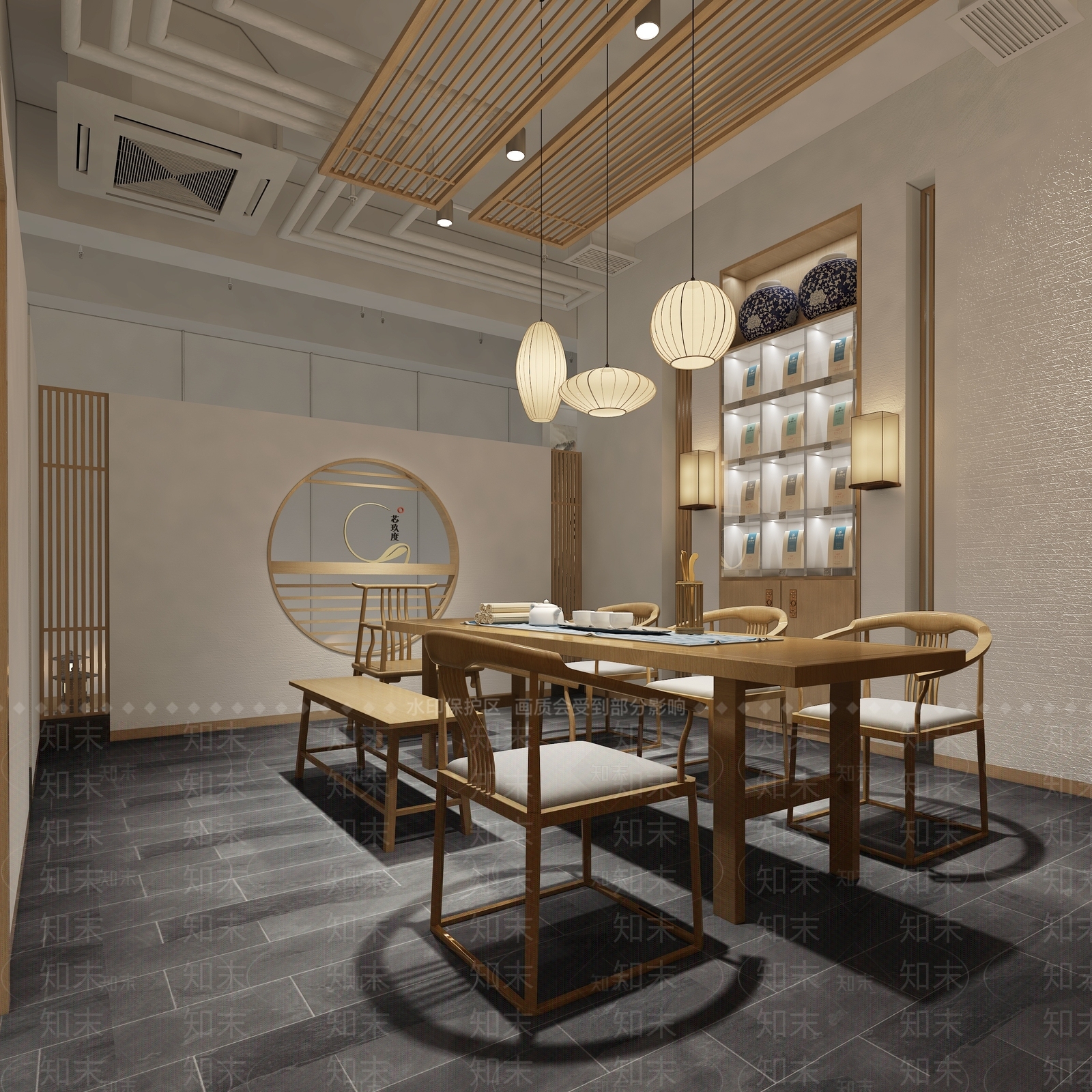 新中式茶馆3D模型下载【ID:196962995】