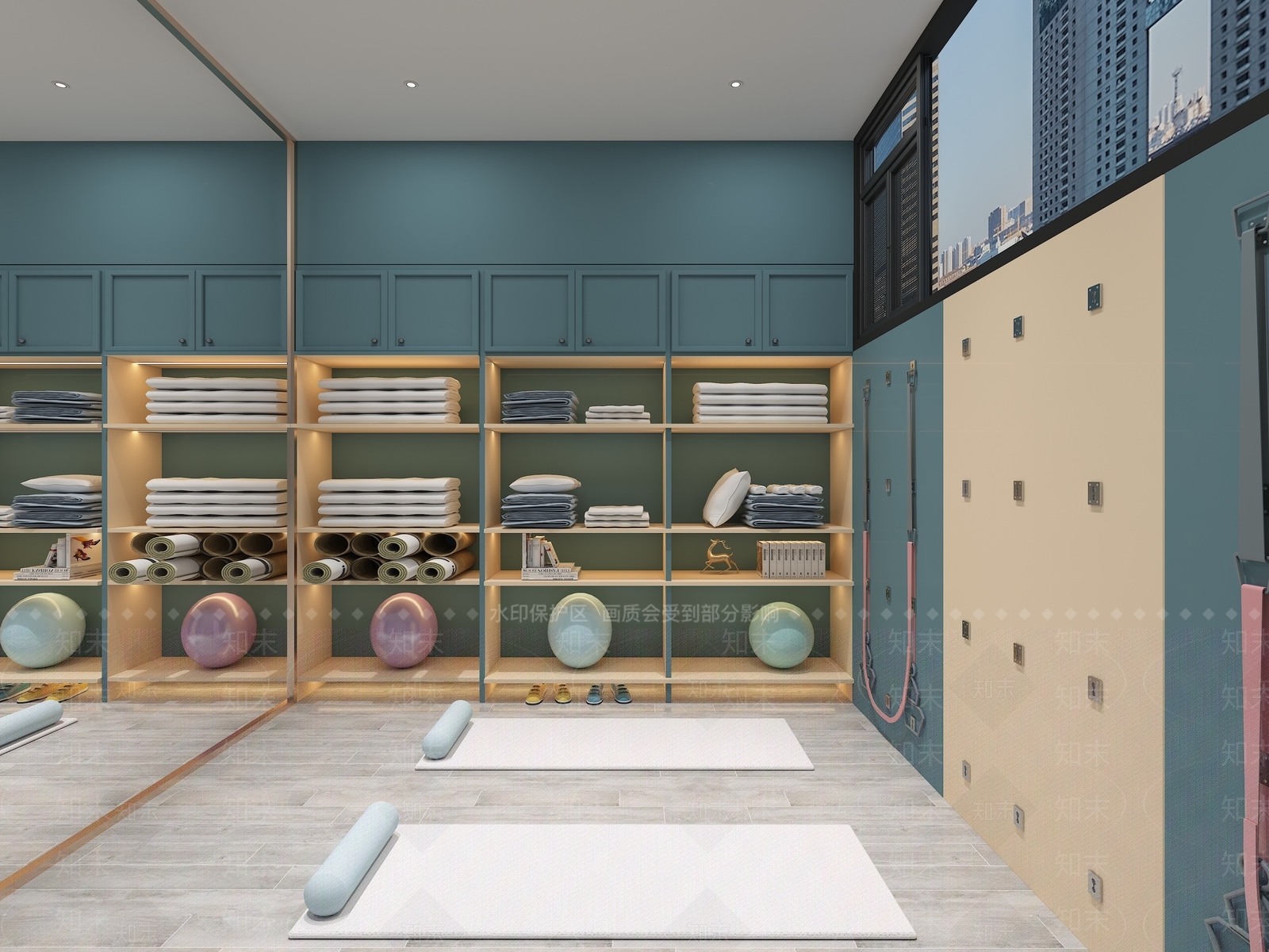 现代瑜伽室3D模型下载【ID:296966591】