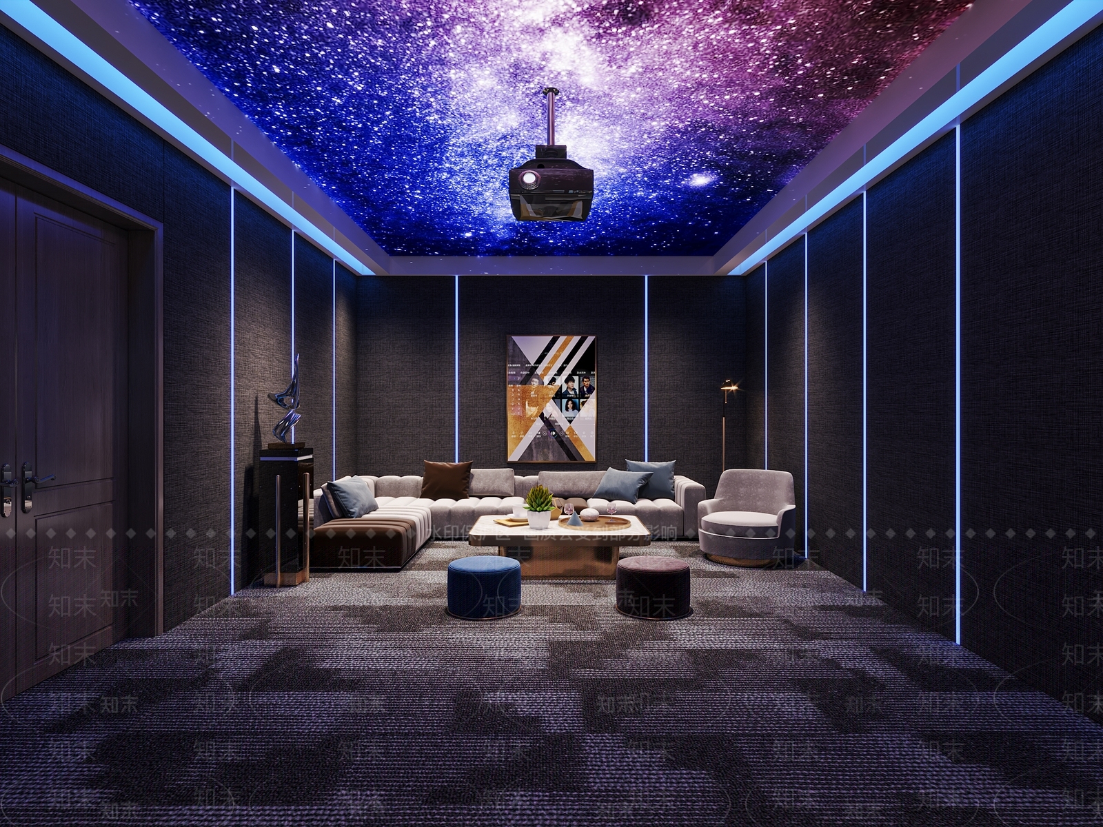 现代家居影音室3D模型下载【ID:896975916】
